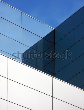 Detalle arquitectónico edificio ciudad diseno ventana azul Foto stock © martin33