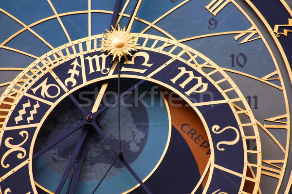 Astronomik saatler Prag duvar saat yazı Stok fotoğraf © martin33