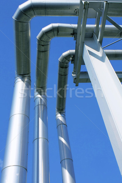 Metálico oleoduto construção tecnologia azul indústria Foto stock © martin33