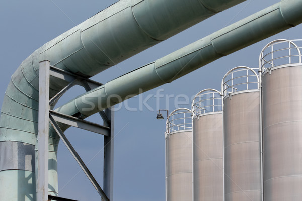 Ipari díszlet technológia kék gyár növény Stock fotó © martin33