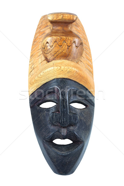 Afrika maske kadın yüz ahşap arka plan Stok fotoğraf © martin33