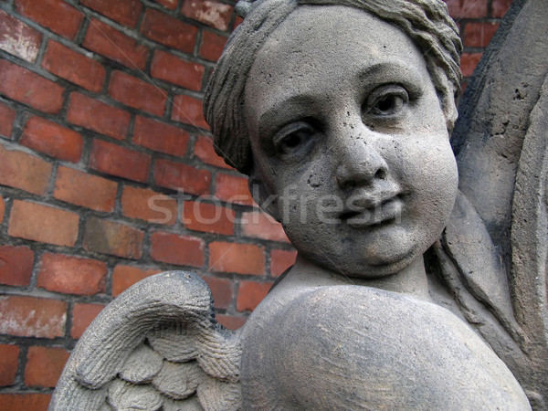 Barokk angyal kő tégla antik szobor Stock fotó © martin33