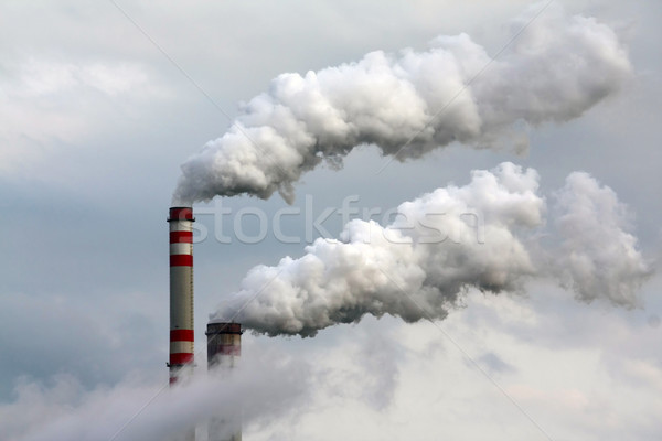 Przemysłowych powietrza zanieczyszczenia technologii dymu przemysłu Zdjęcia stock © martin33