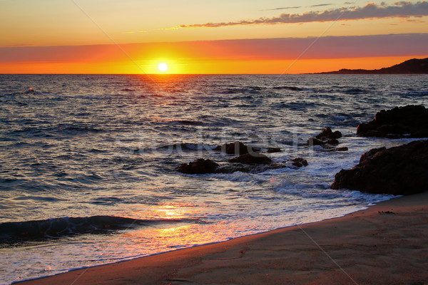 Tenger naplemente fény nyár óceán utazás Stock fotó © martin33