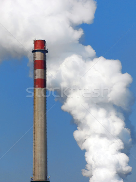 Industriële verontreiniging licht industrie fabriek energie Stockfoto © martin33