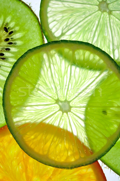 Fruits tranches fond été orange citron Photo stock © martin33