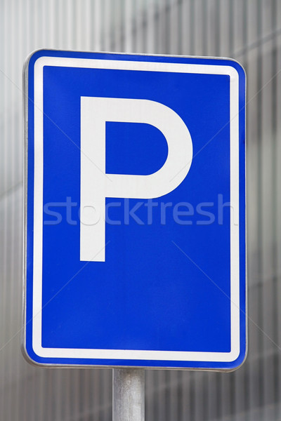 Parking podpisania samochodu ściany niebieski usługi Zdjęcia stock © martin33