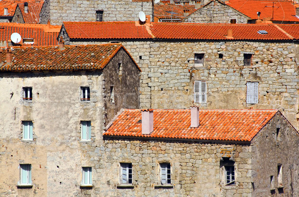 Kamień domów korsyka domu tekstury budowy Zdjęcia stock © martin33