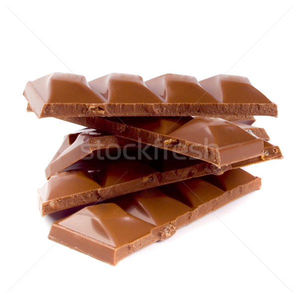 Melk chocolade blokken voedsel snoep Stockfoto © marylooo