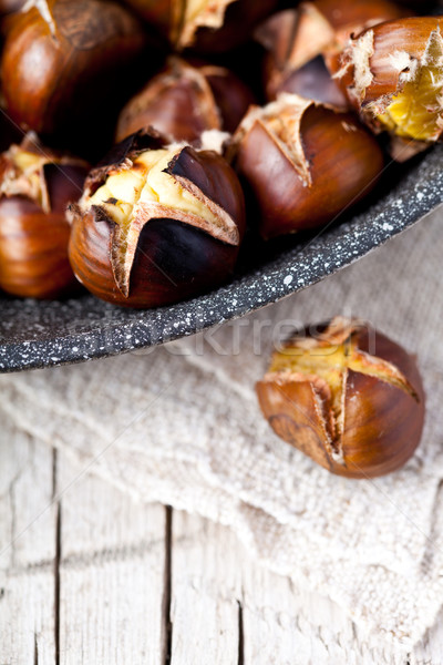 Stock foto: Pan · Holz · Essen · Hintergrund · Tabelle