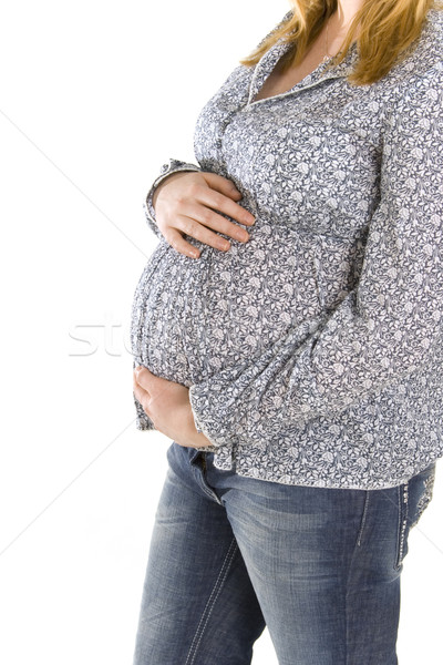 Ciąży brzuch biały rodziny kobiet charakter Zdjęcia stock © marylooo