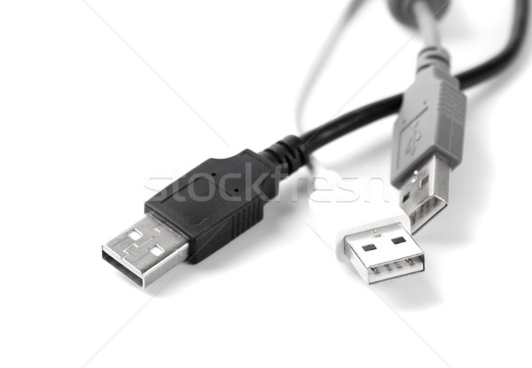 Usb cable blanco tecnología red comunicación Foto stock © marylooo