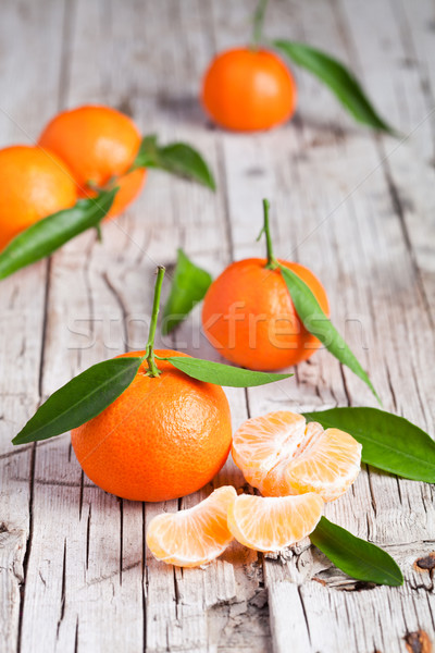fresh tangerines with leaves  Stock photo © marylooo