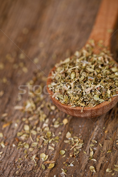 [[stock_photo]]: Sécher · origan · rustique · bois · cuisine