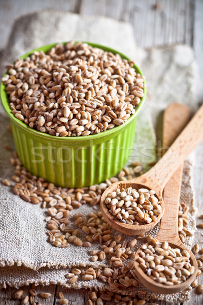 Blé grain bol bois alimentaire [[stock_photo]] © marylooo