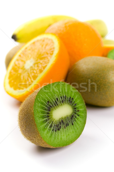 Stock photo: kiwi, oranges and bananas