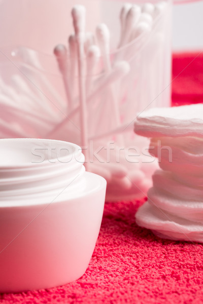 facial cream and cotton pads Stock photo © marylooo