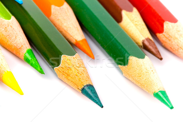 Kleur potloden witte kantoor kinderen Stockfoto © marylooo