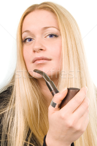 woman with tobacco-pipe Stock photo © marylooo