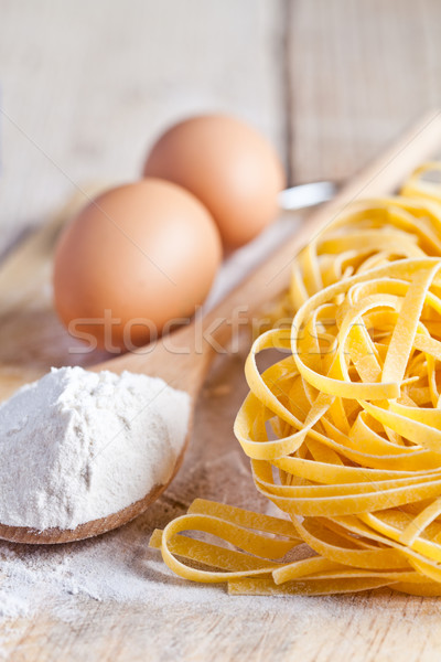  tagliatelli, flour and eggs Stock photo © marylooo