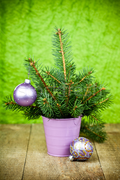 Seau Noël pourpre décorations [[stock_photo]] © marylooo