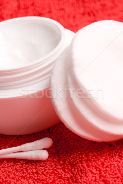 cotton pads and facial creme Stock photo © marylooo