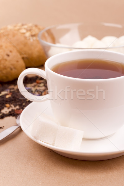 tea, mozzarella and bread Stock photo © marylooo