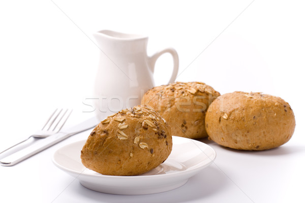 Foto stock: Pan · leche · desayuno · blanco · sándwich · comer