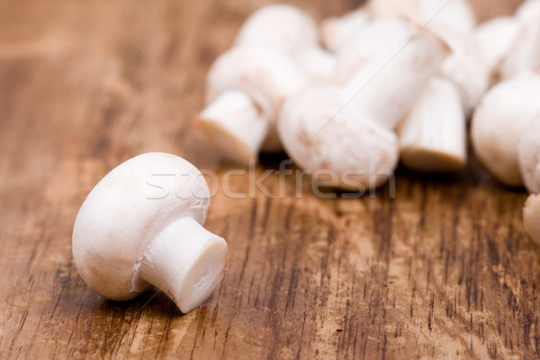 Stock fotó: Friss · champignon · fából · készült · egészség · étterem · fehér