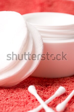 facial cream and cotton pads Stock photo © marylooo