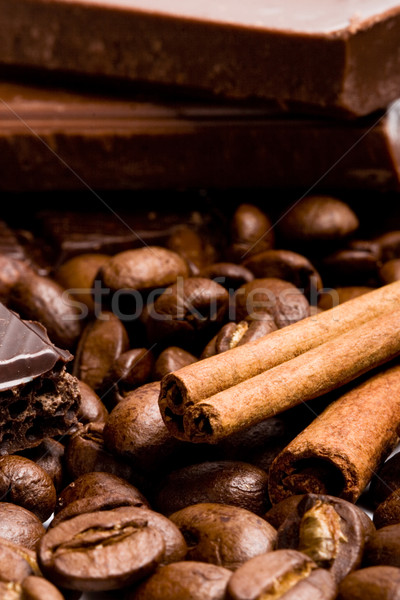 Foto stock: Chocolate · café · canela · comida · doce