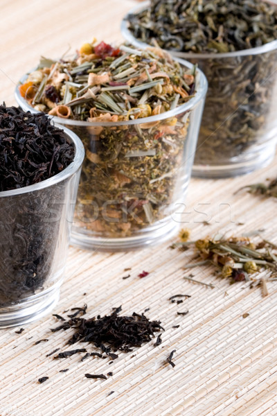 Stock photo: three kinds of tea 