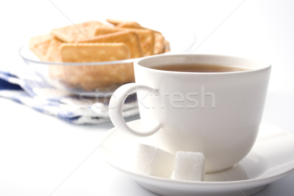 Cup tè zucchero cookies primo piano Foto d'archivio © marylooo
