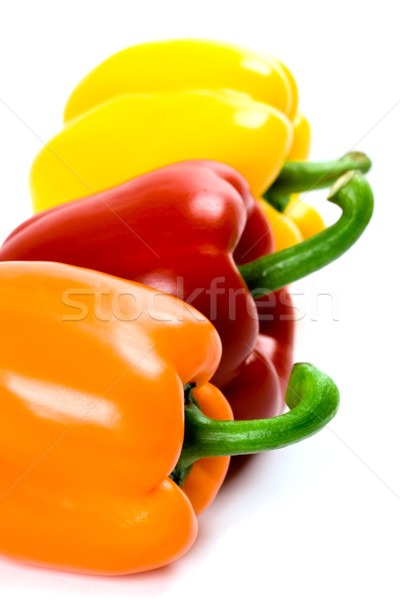 Drie bel paprika witte oranje Stockfoto © marylooo