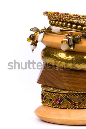 metal and wooden bracelets Stock photo © marylooo