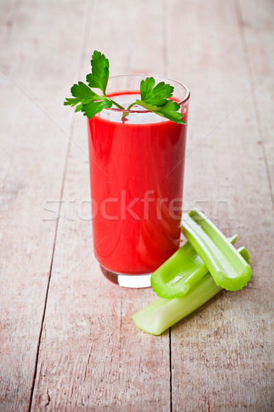 Tomatensap glas groene selderij houten voedsel Stockfoto © marylooo