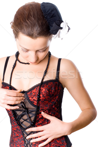 young attractive woman in corset  Stock photo © marylooo
