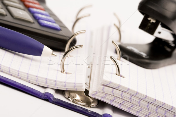 Afaceri organizator stilou calculator birou Imagine de stoc © marylooo