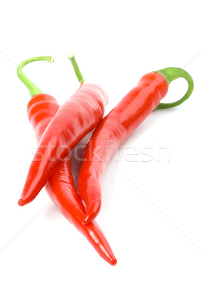 Drei rot kühl Paprika weiß Essen Stock foto © marylooo