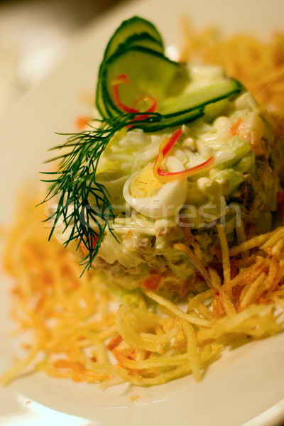 Salade restaurant vers voedsel ei groene Stockfoto © marylooo