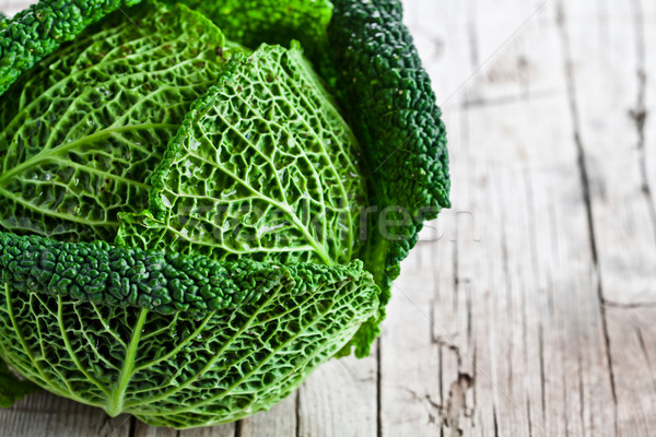 fresh savoy cabbage closeup Stock photo © marylooo