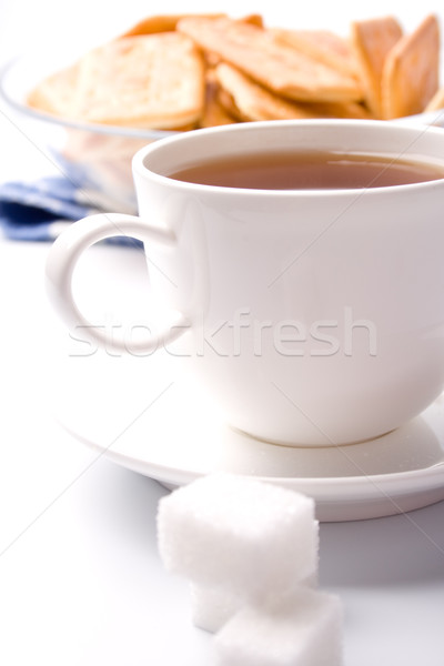 cup of tea, sugar and cookies  Stock photo © marylooo