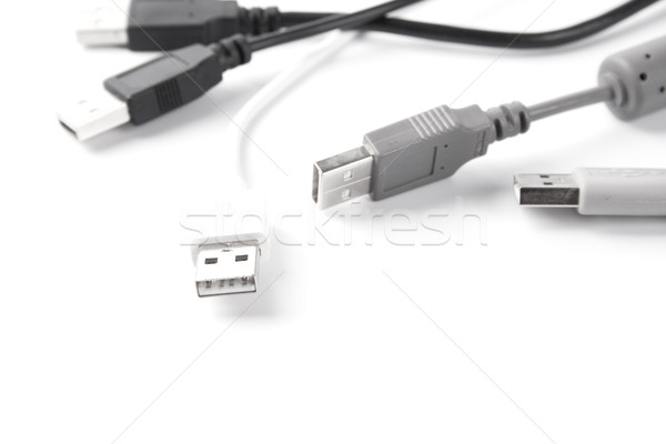 Stock fotó: Usb · kábel · fehér · technológia · hálózat · kommunikáció