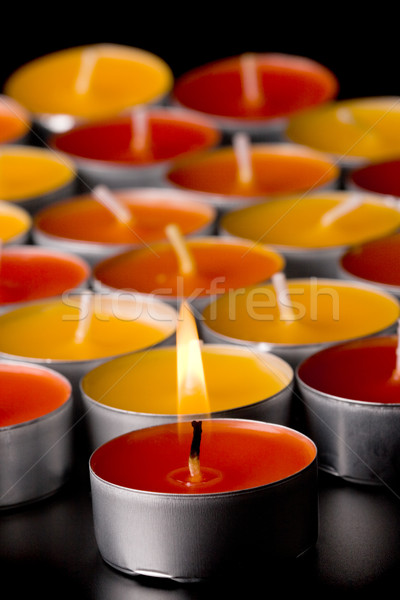 Stock photo: flaming candles 