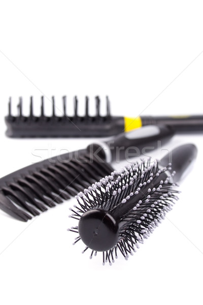 Trois mode beauté outils blanche brosse [[stock_photo]] © marylooo