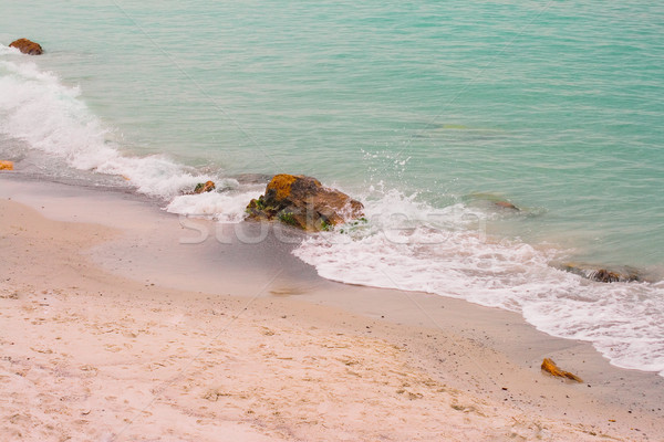 Verlassen Strand Wellen Meer Schaum Wasser Stock foto © marylooo