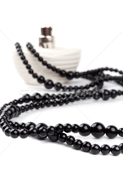 black necklace and parfume Stock photo © marylooo