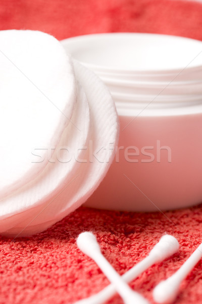 cotton pads and facial creme Stock photo © marylooo