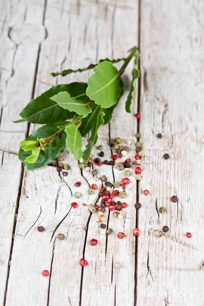 twig of fresh laurel and peppercorns  Stock photo © marylooo