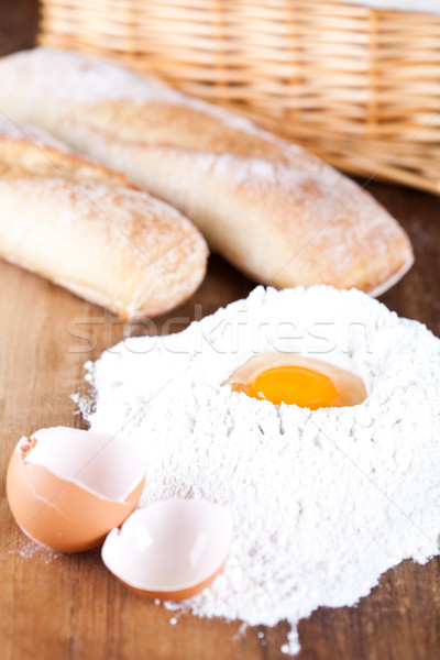 Pane uova farina ancora vita alimentare Foto d'archivio © marylooo